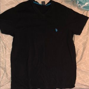 Black v neck polo